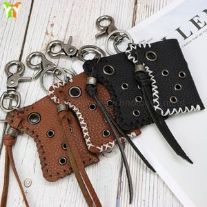 Retro Design Pu Leather Keychain Hand-Stitched Holder Compact Portable Pouch <b>Lighter</b> Case - Product Image 4