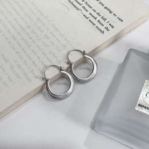Pendientes de Aro de Plata de Ley 925 Yinruitai, Acabado Pulido, Estilo Minimalista Coreano, para Uso Diario - Product Image 4