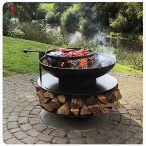 Barrel Fire Pit Orten Steel Outdoor Wood Burning Stoves Corner Fireplace