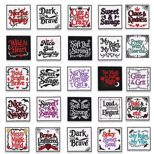 Patch brodé thermocollant en sergé, motif 'Sweet Girl' carré, pour la décoration de vêtements, sacs et jeans - Product Image 1