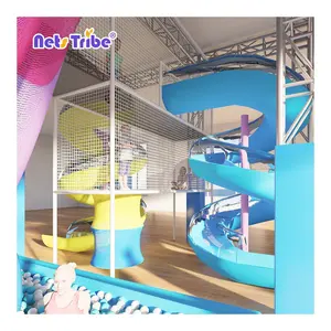 Melhor Qualidade Rainbow Rope Net Trampolim Fabricantes Kids Indoor Playground Equipment Fornecedores