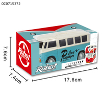Jouet de voiture robot bus en plastique à déformation intéressant pour enfants avec musique légère