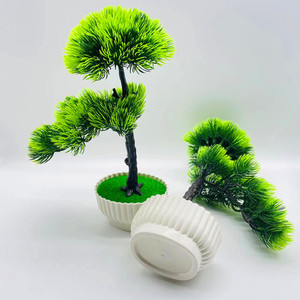 Bonsaï artificiel en pin Qi Xing, 29 cm, plante décorative d'intérieur en plastique, plante verte en pot - Product Image 4