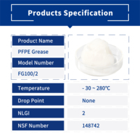 Graisse pour roulements haute température, qualité alimentaire, lubrifiant PFPE pour applications industrielles et aérospatiales FG100/2