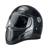Casque intégral vintage avec visière - Fibre de carbone, certifié 3C et DOT - Direct usine