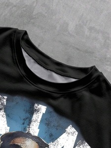 T-shirts décontractés d'été pour hommes avec imprimés graphiques et lettres, usine de vêtements, personnalisation disponible.F10 - Product Image 3