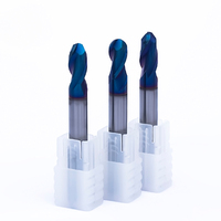 Fraise à bout sphérique en carbure monobloc HRC55 à 4 cannelures pour fraisage de contour, action de coupe lisse, outil de haute précision pour CNC métal