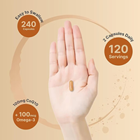 Capsules de coenzyme Q10 et oméga-3 antioxydantes à coque dure, formule optimisée 2-en-1, 120 portions, soins de santé, OEM, pour hommes, marque privée