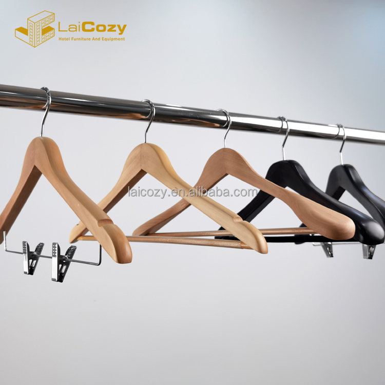 Deluxe Wooden Suit Coat Hanger with Bar