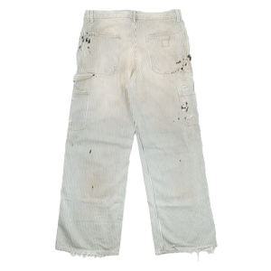 <span class=keywords><strong>Jeans</strong></span> Homme Personnalisés à Rayures Fines Style Urbain, Coupe Large, Double Genou, Denim Oversize, Rayures Bleues et Blanches, Jean Baggy pour Homme - Product Image 2