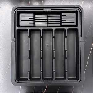 Nhà bếp mở rộng ngăn kéo lưu trữ đồ dùng tổ chức đa mục đích nhựa bốn hướng Kính thiên văn ngăn kéo-phong cách hộp dao kéo - Product Image 2