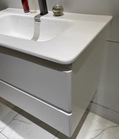 MEGA Set Aksesori Meja rias Hotel Modern Kamar Mandi lemari kayu terpasang di dinding cermin meja marmer desain sederhana MDF