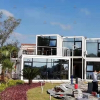 Kit de casa moderna de 2 pisos, Mini casas modulares de hormigón, completo, americano, California, Canadá