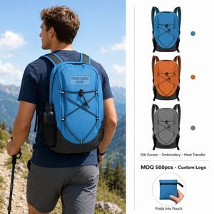 Mochila Plegable para Senderismo, Resistente al Agua, con Cordón Elástico y Detalles Reflectantes, para Camping, Viajes y Deportes - Product Image 4