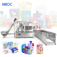 Machine de remplissage et de bouchage HNOC pour sachets souples à bec verseur de lait de soja, jus de grenade et mayonnaise