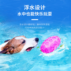 Tpr Interactive Rugby <b>Ball</b> For <b>Dogs</b> Sound Making Floating Teeth Cleaning Training Toy 90g 170g 300g - Product Image 2