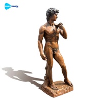 Statue de David, sculpture de figure masculine nue célèbre, en bronze coulé grandeur nature, pour jardin extérieur