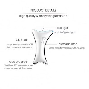 Nouveau produit : Outil de massage électrique Gua Sha en forme de cœur, rouleau de massage chauffant Guasha, soin du visage, masseur facial - Product Image 5