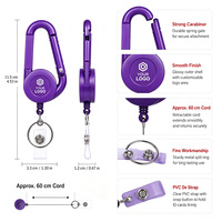 Gantungan Kunci Multifungsi Retractable ID Badge Reel Plastik ABS Personalisasi Grosir untuk Rumah Sakit, Dokter, Pameran