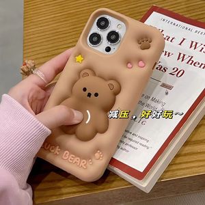Custodia per telefono in Silicone per <span class=keywords><strong>iPhone</strong></span> 14 13 12 <span class=keywords><strong>11</strong></span> pro max <span class=keywords><strong>accessori</strong></span> per telefono in stile animale Baby Bear - Product Image 2