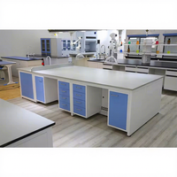 Banc de travail d'île de meubles de laboratoire en métal moderne avec l'évier pour l'utilisation électronique de biologie d'usine pharmaceutique
