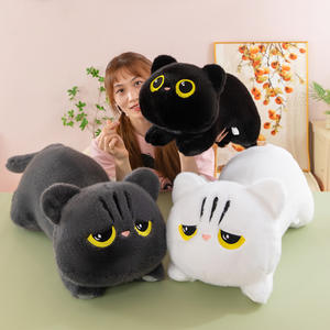 CPC CE Venta al por mayor <span class=keywords><strong>de</strong></span> animales <span class=keywords><strong>de</strong></span> peluche: Adorable almohada <span class=keywords><strong>de</strong></span> peluche <span class=keywords><strong>de</strong></span> gato negro acostado, juguete <span class=keywords><strong>de</strong></span> peluche largo para dormir, ideal para regalos <span class=keywords><strong>de</strong></span> cumpleaños. - Product Image 2