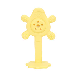 OEM ODM prix usine mignon fleur forme violet de qualité alimentaire silicone liquide jouet de dentition anneau de dentition jouet de dentition - Product Image 2