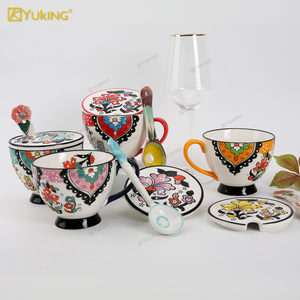 Elegante Tazza da Caffè Contemporanea in New Bone China con Piattino, Manico Spray Colorato, Regalo Aziendale Ecologico per Signore - Product Image 2