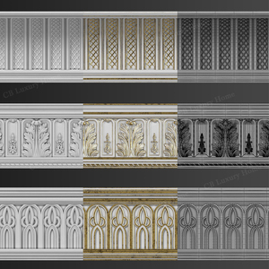 <span class=keywords><strong>Moulure</strong></span> murale de style cour avec fillet multicouche et bordure <span class=keywords><strong>dorée</strong></span> pour hall d'entrée de villa haut de gamme, <span class=keywords><strong>moulure</strong></span> en bois à motif rétro - Product Image 3