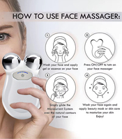 Équipement de beauté Double Menton Microcourant Masseur Facial Rouleau Micro Courant Lifting Masseur Facial pour Usage Domestique