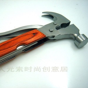<b>Multi</b> Purpose Claw Hammer And Pliers Orange Handle Stainless Steel Survival <b>Tool</b> For Outdoor <b>Camping</b> Automotive Use - Product Image 2