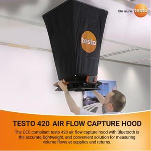 Débitmètre d'air Testo 420 pour systèmes HVAC avec mesure du débit en CFM et lecture de la température et de l'humidité - Product Image 3