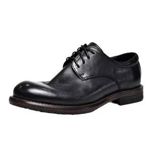 Chaussures Derby pour homme en cuir véritable, antidérapantes, à lacets, à bout carré, style vintage personnalisé, nouveau style, décontractées, pour affaires et mariages - Product Image 5