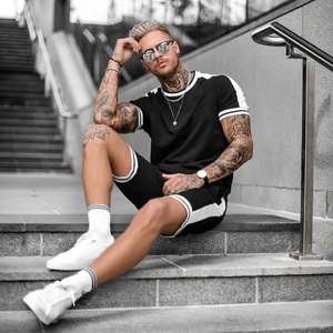 Athletic High Quality mens <b>matching</b> shirt and shorts 2025 logo your designs custom Twinsets - Product Image 5