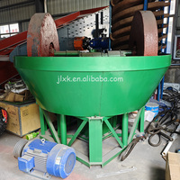 Broyeur à double roue pour l'or, moulin à eau pour l'or, équipement de broyage et de concassage humide pour minerai d'or et d'argent