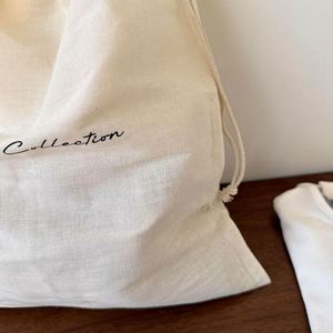 Personalized <b>Drawstring</b> Cotton Bags Eco Friendly Packaging <b>Pouch</b> With Custom Logo Printing - Product Image 4