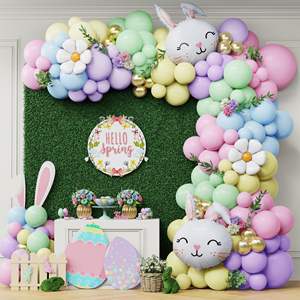 Macaron pastello palloncino ghirlanda Kit arco <span class=keywords><strong>con</strong></span> fiore margherita <span class=keywords><strong>coniglio</strong></span> palloncino Mylar per Baby Shower compleanno festa di Pasqua decorazione - Product Image 1