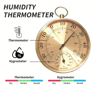 Termó<span class=keywords><strong>metro</strong></span> e Higró<span class=keywords><strong>metro</strong></span> de Interior de 4 Pulgadas, Medidor de Temperatura y Humedad para Hogar y Jardín, Sin Necesidad de Baterías - Product Image 5