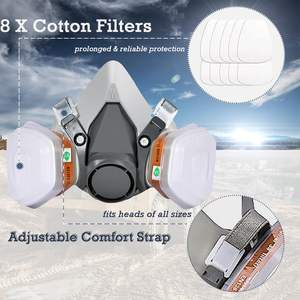 Masque respiratoire intégral de qualité supérieure avec filtres Masque de peinture de soudage anti-poussière et réutilisable Masque à gaz pour la protection - Product Image 2