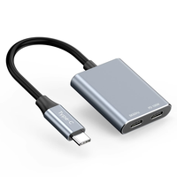 Adaptateur Type-C vers double Type-C, répartiteur Type-C 2-en-1, station d'accueil de charge PD 100W avec vidéo HD 8K 60Hz pour ordinateur portable et lunettes intelligentes AR