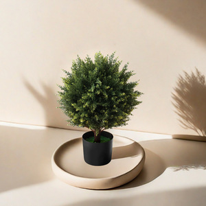 Ventes directes d'usine plante artificielle cyprès bonsaï nouvelle décoration de la maison ornements fleurs artificielle topiaire boule arbre plante - Product Image 3