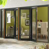 Portes pliantes électriques en aluminium et verre Clearview Hurricane Impact pour usage extérieur et salle de bain, design moderne