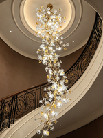 Lustre suspendu pour salon, décoration de luxe moderne, lustre pour escalier, luminaire suspendu pour plafond haut, lustre en cristal de haute qualité