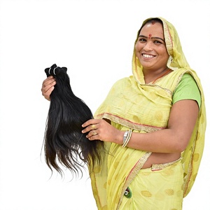 Wholesale Raw <b>Cheap</b> Natural Straight Vendor Virgin Hair Bundles Black Color Machine Double Weft Indian Human Hair <b>Extensions</b> - Product Image 1