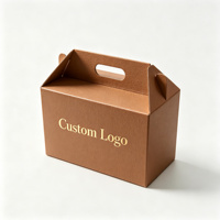 Boîte cadeau en carton ondulé avec poignée, boîte pliable personnalisée imprimée pour l'emballage de produits alimentaires, de boulangerie et de cadeaux
