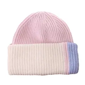 Berretto 2024 nuovo stile da donna berretto con risvolto in maglia acrilica caldo cappello da sci berretto con teschio taglia uno berretto con risvolto da donna invernale