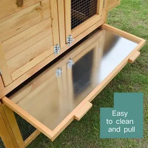 Large Chicken Coop Wooden Outdoor Waterproof Bunny Rabbit Hutch Cage Door Removable Pet House Chicken