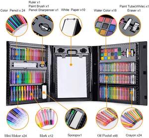 Set Artistico e Materiali per Artigianato per Bambini, Kit da Disegno da <span class=keywords><strong>208</strong></span> Pezzi con Forbici di Sicurezza, Pastelli, Pastelli a Olio, Pennarelli - Product Image 2