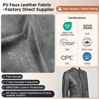 Cuir PU à texture bicolore en stock en usine Cuir PU à support en rayonne pour vêtements