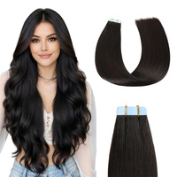 Extensions de cheveux humains vierges Remy à cuticules intactes, invisibles, à bandes adhésives, style lisse, double trame, haute qualité